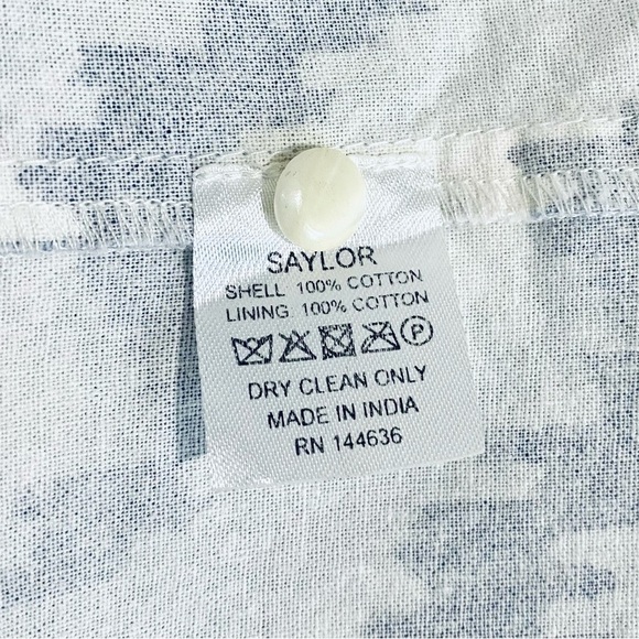 SAYLOR Pilar Smocked Midi Dress Medium Zebra Blue White Print - Picture 12 of 15